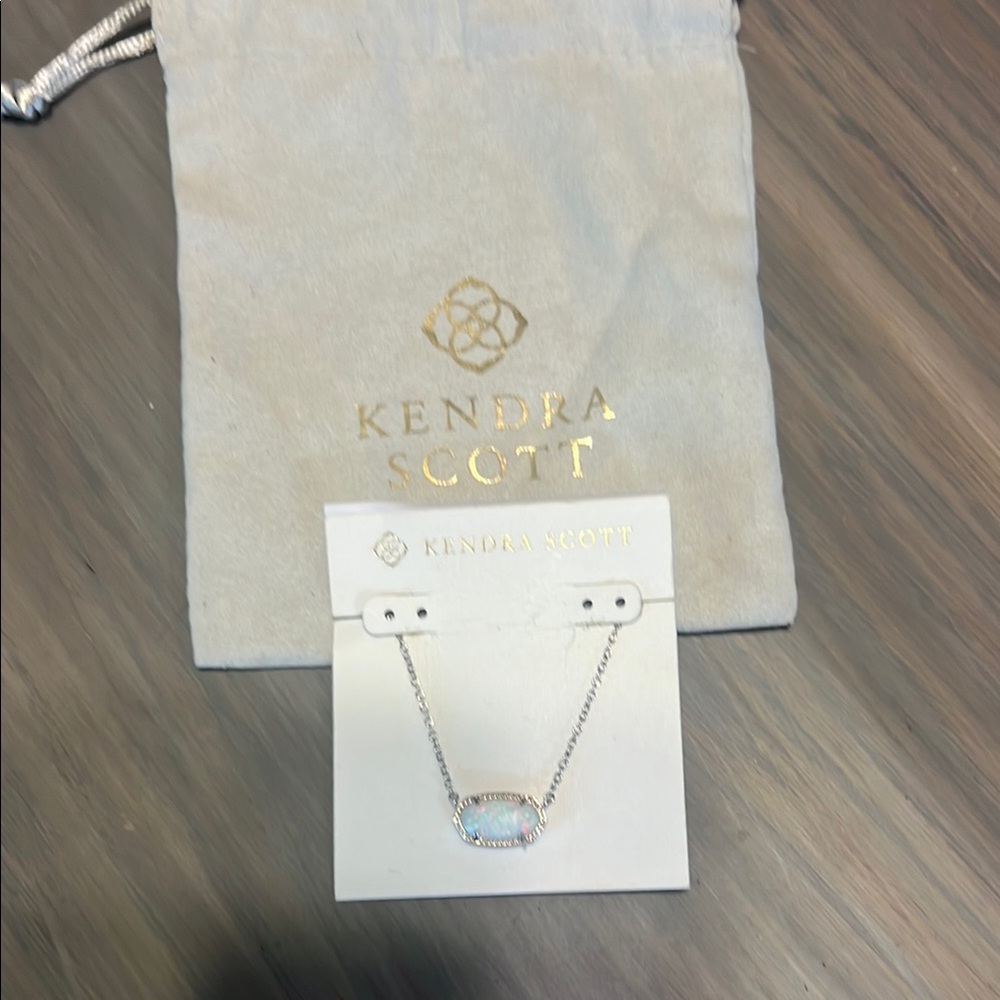 Kendra Scott Silver Necklace with White Stone